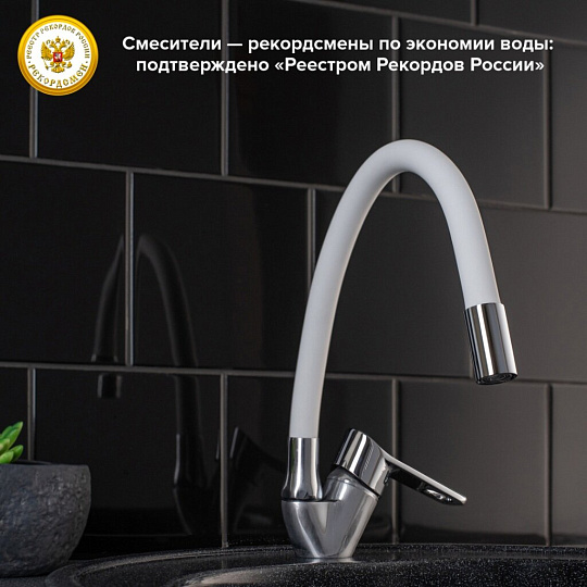 Смеситель для кухни, РМС, гибкий излив, с картриджем, SL137W-016F