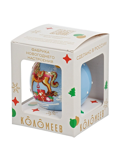 Елочный шар Лошадка детская, 6.5 см, стекло, КУ-65-254017
