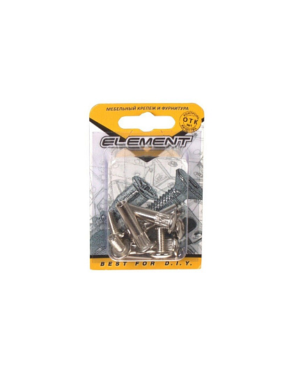 Стяжка межсекционная 8x30 мм, 4 шт, никель, Element, 086070