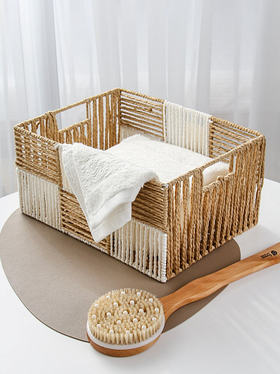 Корзина 36х26х18 см, прямоугольная, плетеная, Y4-9655