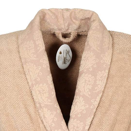 Халат женский, махровый, 100% хлопок, бежевый, L-XL, 48-50, Barkas, Aria, AI-1905018