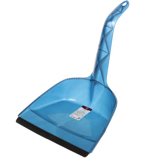 Совок для мусора, пластик, с резиновой кромкой, пластиковая ручка, индиго, Svip, Идеал, SV3833ИНД