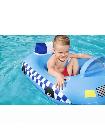 Игрушка для плавания 97х74 см, Bestway, Лодочка Полицейская, со встроенным динамиком, голубая, 34153