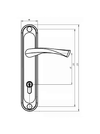 Ручка на планке Абсолют, РФ1-85/08А, БП-00013889, 85 мм, медь, алюминиевый сплав