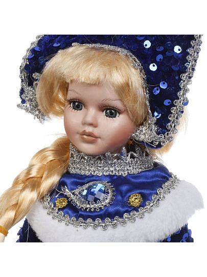 Фигурка декоративная Снегурочка, 40 см, сине-белая, Y4-8445