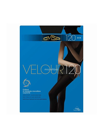 Колготки Omsa, Velour, 120 DEN, р. 2, nero/черные