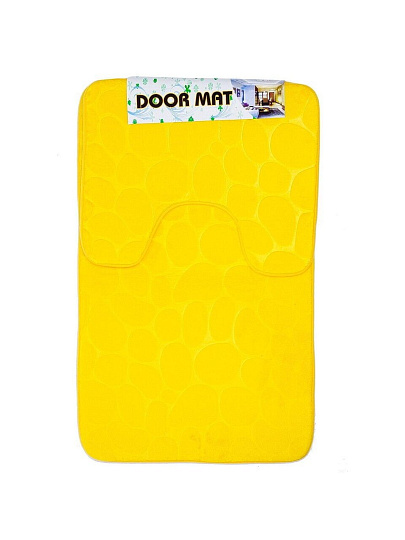 Набор ковриков для ванной и туалета, 2 шт, 0.5х0.8, 0.4х0.5 м, полиэстер, желтый, Камешки, Y9-038