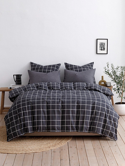 Постельное белье 2-спальное, простыня 180х215 см, 2 наволочки 70х70 см, пододеяльник 175х215 см, Silvano, поплин, Рэкс