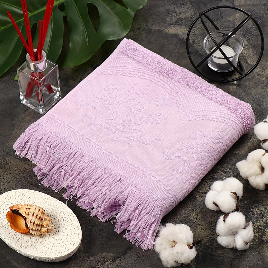 Полотенце банное 50х90 см, 100% хлопок, 562 г/м2, Gul Jacquard, Anilsan, лиловое, Турция, 30655090