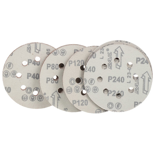 Круг шлифовальный Deko, SD20-1, диаметр 125 мм, набор, P40, P80, P120, P240, 20 шт