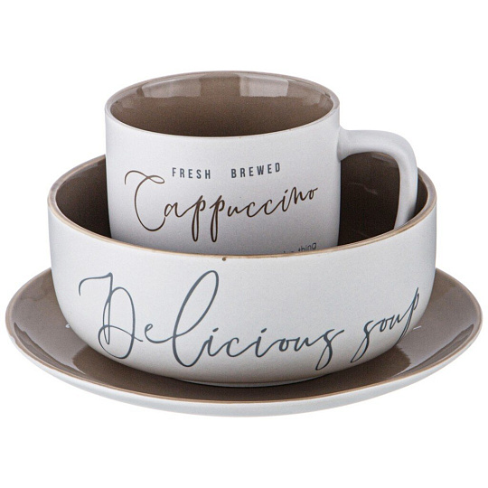 Сервиз столовый фарфор, 3 предмета, на 1 персону, Lefard, Coffeemania, 756-464, белый