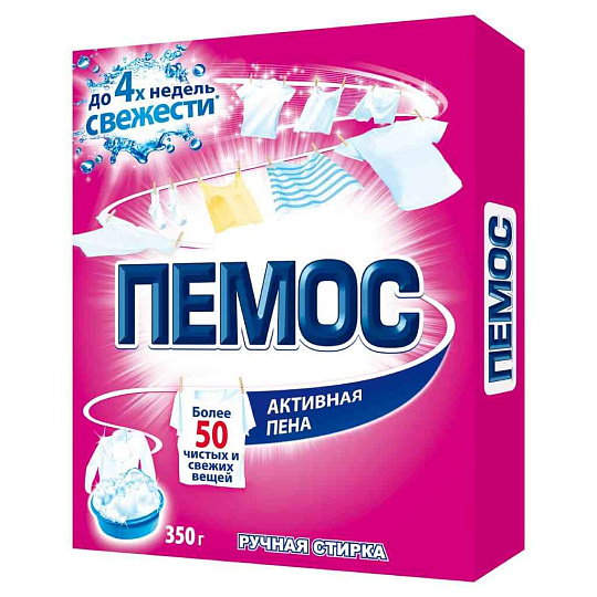 Стиральный порошок Пемос, 0.35 кг, ручной, универсальный, авторитет, активная формула, активная пена