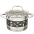 Набор посуды нержавеющая сталь, 6 предметов, кастрюли 1.9, 2.7, 3.7 л, индукция, Daniks, Декор, M-327B, черный - фото 2