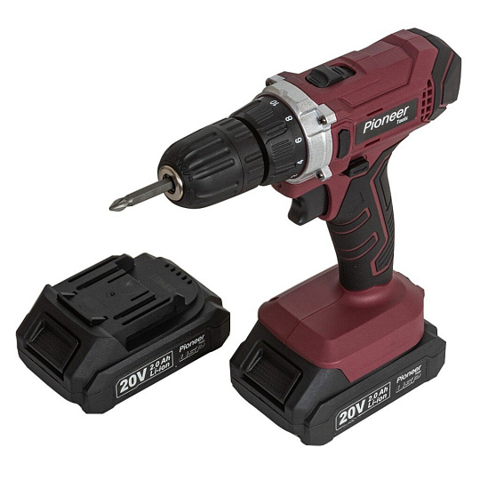 Дрель-шуруповерт аккумуляторный, Pioneer, CD-M2012C USP, 20 В, кейс, 17277