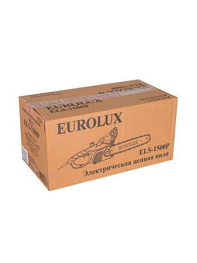 Пила цепная электрическая, Eurolux, 2 л.с., 1500 Вт, длина шины 30.5 см, шаг цепи 0.325 дюйм, 45 звеньев, ELS-1500P, цепь 12 дюйм