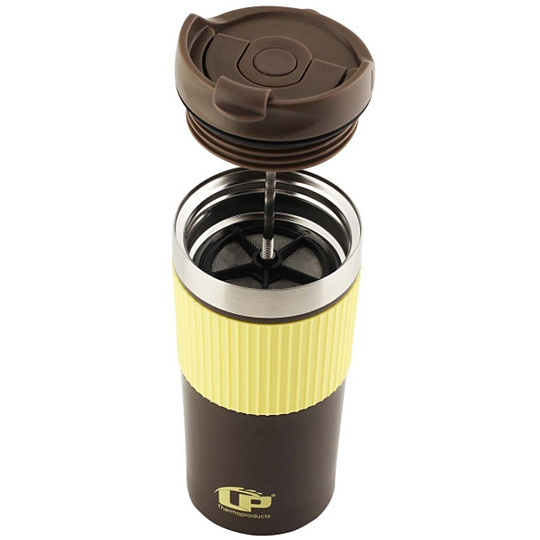 Термокружка нержавеющая сталь, пластик, 350 мл, LaPlaya, On Move, колба нержавеющая сталь, желтая, 80319