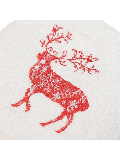 Полотенце кухонное махровое, 40х60 см, 100% хлопок, Silvano, Вышивка Олень, белое, Китай, D19-2