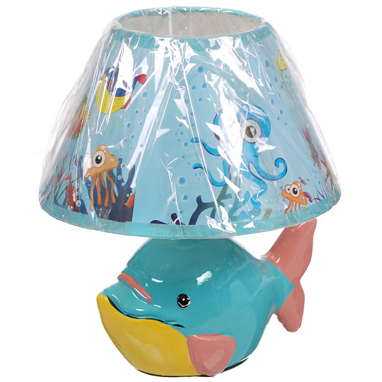 Светильник настольный E14, 60 Вт, детский, голубой, абажур голубой, Лючия, Кит 148, 60W E14