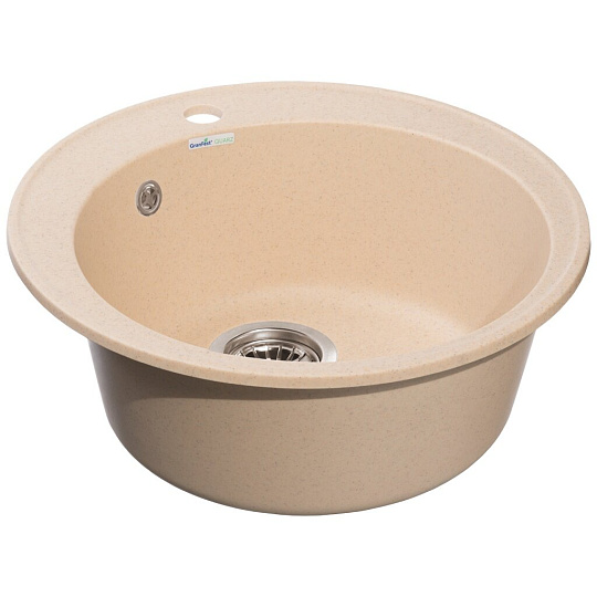 Мойка кухонная врезная, GranFest, Quarz, кварцевый песок, 479 мм, без сифона, бежевая, GF-Z08