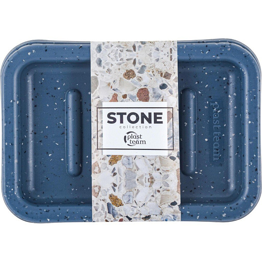 Мыльница настольная, Plast team, Stone, пластик, 13х9х3 см, темный камень