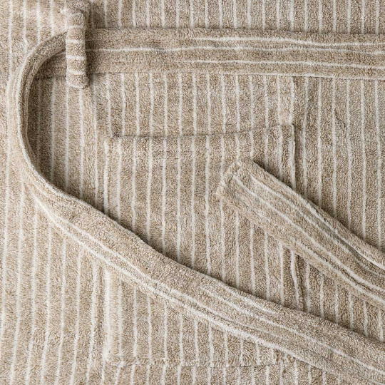 Халат унисекс, махровый, 100% полиэстер, коричневый, L, 48-50, 113х60х50 см, А160095