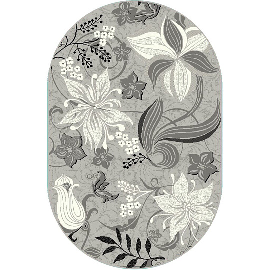 Ковер интерьерный 0.6х1.1 м, Люберецкие ковры, Графит-6, овальный, рис. 30762, цв. 05