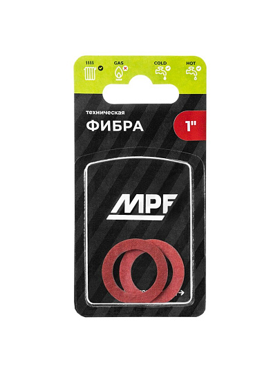 Прокладка сантехническая 2 шт, 1", фибра, MasterProf, индивидуальная упаковка, ИС.131250