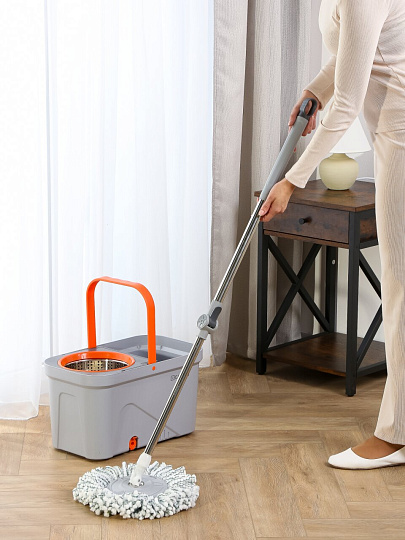 Набор для уборки, ведро с вращающимся отжимом и швабра, Bclean, A260047