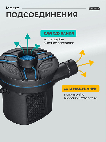 Насос воздушный электрический, 220 В, 3 насадки, Bestway, PowerTouch AC Electric, 62252