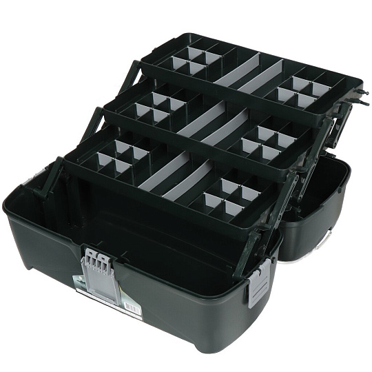 Ящик для инструментов, 19 '', 47х23х25 см, пластик, Profbox, Рыболовный, пластиковый замок, 3 выдвижных лотка, 2 органайзера, R-45