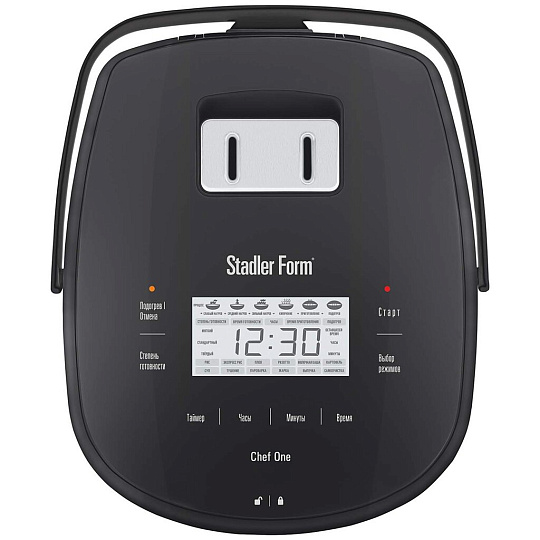 Мультиварка Stadler Form, Chef One Black SFC.919, 5 л, 800 Вт, керамическое покрытие чаши, антипригарное покрытие, электронное управление, черная