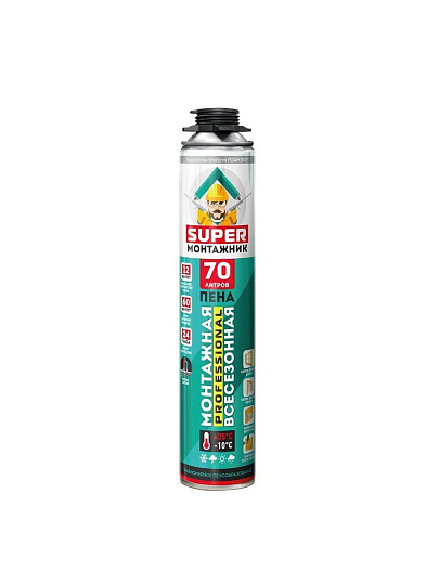 Пена монтажная Kolt, Super монтажник, профессиональная, 850 г, всесезонная, SM85U70