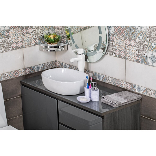 Стакан для зубных щеток, пластик, белый, Swensa, Trento, SWP-0680WH-C
