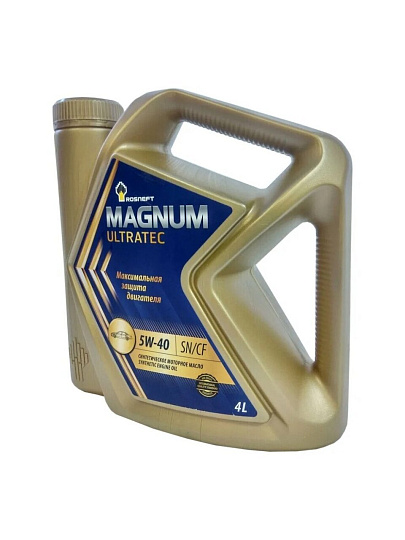 Масло моторное синтетическое, 5W40, Rosneft, Magnum Ultratec, 4 л, 40815442