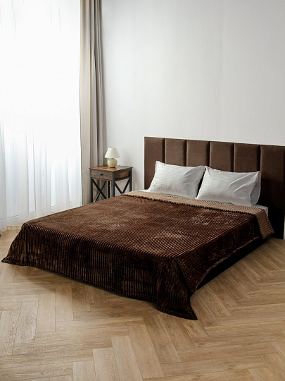 Плед 200х240 см, микрофибра, 100%пэ, 280г, Silvano, Неаполь, шоколад