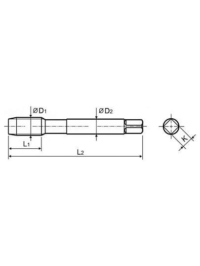 Набор метчиков Thorvik, T-COMBO, MT10125S2, М10х1.25, сталь HSS-G, двухпроходных, ручных, универсальных, 2 предмета