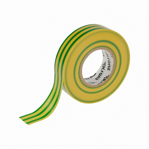Изолента ПВХ, 19 мм, 180 мкм, желт-зел, 20 м, профессиональная, KRANZ, KR-09-2807