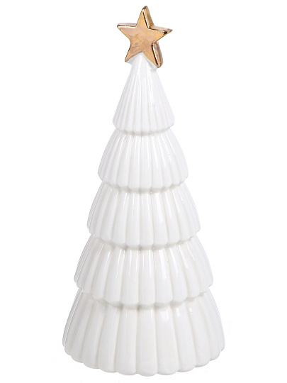 Фигурка декоративная Елка, бел, 9.5*9.5*21.5CM, Y4-9359