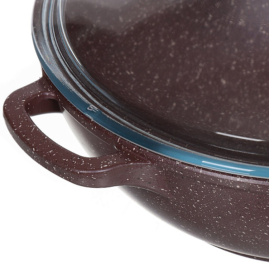 Казан алюминий, антипригарное покрытие, 4 л, Шоколад, с крышкой, Горница, кн2832аш