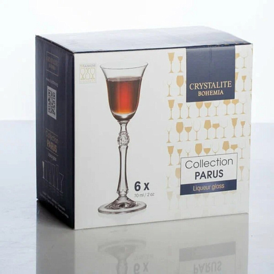 Рюмка 70 мл, стекло, 6 шт, Bohemia, Parus, 91L/1SF89/0/00000/070-662