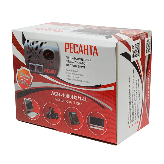 Стабилизатор напряжения Ресанта, АСН-1 000 Н2/1-Ц, 1 кВт, 140-260 В, 63/6/13