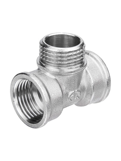 Тройник 3/4"х1/2"х3/4", г-ш-г, латунь, AquaLink