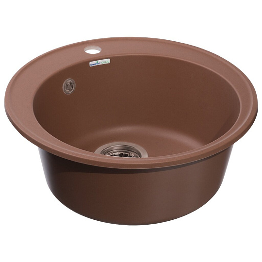 Мойка кухонная врезная, GranFest, Quarz, кварцевый песок, 479 мм, без сифона, терракот, GF-Z08