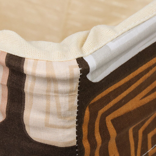 Корзина для белья, 38.5х32х35 см, прямоугольная, плетеная, пластик, бежевая, с мешком, Элластик-Пласт, Уют, ЭП582471