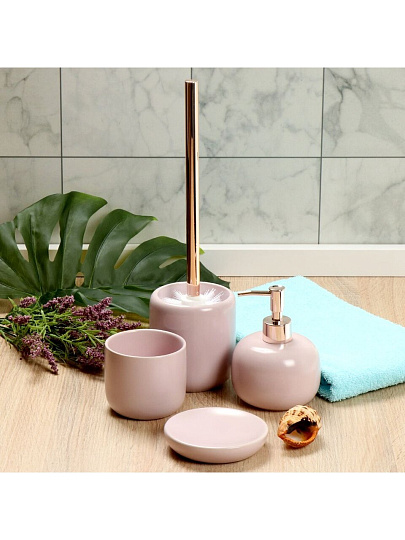 Дозатор для жидкого мыла, керамика, 10.1х13.6 см, розовый, CE2460EA-LD