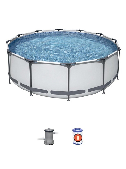 Бассейн каркасный Bestway, 366х100 см, Steel Pro Max, 56260, фильтр-насос, 9150 л, ремкомплект
