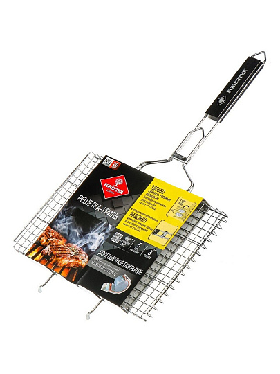 Решетка барбекю 400х260 мм, Forester, сталь, рукоятка дерево, средний, BQ-N01/2