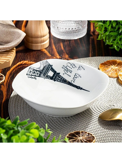 Салатник керамика, квадратный, 18х5.5 см, 0.56 л, Париж, Daniks, 17-083