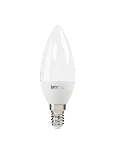 Лампа светодиодная E14, 9 Вт, 75 Вт, свеча, 3000 К, теплый белый свет, JazzWay, PLED- SP C37