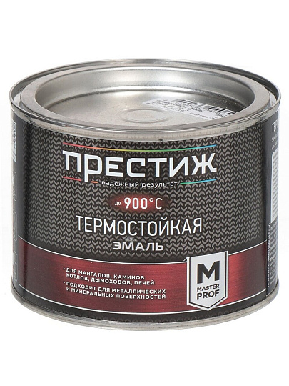 Эмаль Престиж, термостойкий,до 900ºС, матовая, серебристая, 0.4 кг